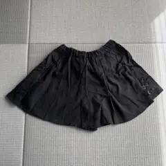 黒 リボン付きショートパンツ