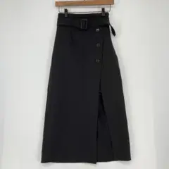 INGNI イング ブラック ベルト付き ロングスカート Fサイズ