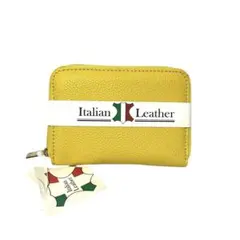 新品 イタリアンレザー コンパクト財布 コインケース カードケース 牛革
