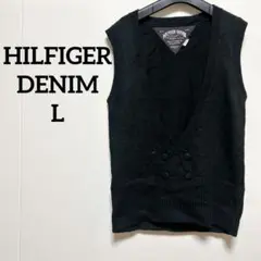 HILFIGER DENIM 【L】ノースリーブニット ブラック