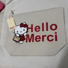 ぽ*ん様 merci Parisメルシー パリ ハローキティ　ポーチ ピンク 1点のみ☆大人気 merci ハローキティ コラボ ポーチ - メルカリ