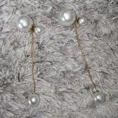パール チェーン ピアス 両耳用