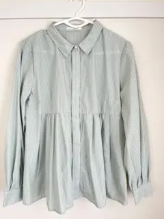 【美品】index ラメストライプ衿付きペプラムブラウスのサムネイル