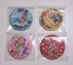 h*t様 ディズニー刺繍缶バッジ2　美女と野獣・スティッチ・ズートピア・リメンバ