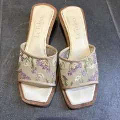 値下げ　即日発送le talon 花柄刺繍　サンダル　sのサムネイル