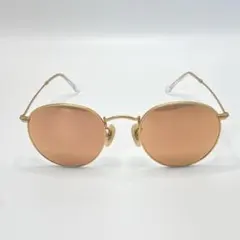 極美品希少 Ray-Ban ラウンドメタル サングラス ゴールド ピンクブラウン