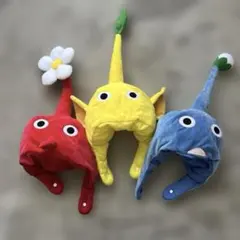 ピクミン かぶりものぬいぐるみ（赤・青・黄）3体セットのサムネイル