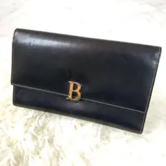 美品 激レア バーバリー 長財布 3つ折財布 Bロゴ クリップ ノバチェック