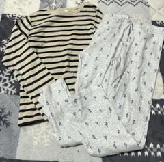 UNIQLO 無印　キッズ　女の子　長袖　ボーダー　レギンスパンツ　130