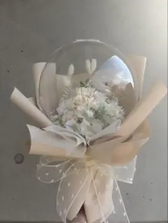韓国風バルーンフラワーブーケホワイト