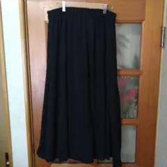 レディース4L ブラックマキシ丈フレアースカート
