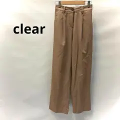 クリア　レディース　ブラウン　ベージュ スラックス サイズF 37