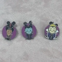 香港ディズニー ヴィランズ ピンバッジ 3個セット