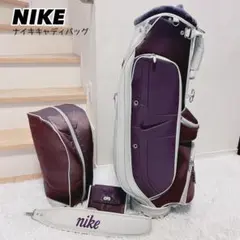 NIKE ナイキ キャディバッグ パープル×ホワイト 5分割 ポーチ付きのサムネイル