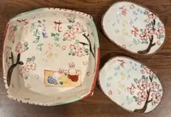 レア 未使用 大人気 夕立窯 和食器うさぎ 和風陶器の鉢 深皿 花柄 レア 未使用 大人気 夕立窯 和食器うさぎ 和風陶器の鉢 深皿 花