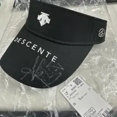 DESCENTE 青木香奈子プロの直筆サイン入りサンバイザー 黒 oz様專用！