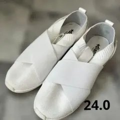 スニーカー　靴　レディース　diana スリッポン 24.0 ホワイト　白