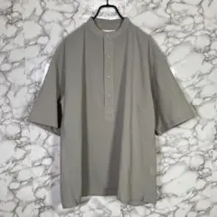 美品　B:MING by BEAMS　（M）　スタンドカラー半袖シャツグレージュ