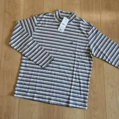 Crocodile 長袖カットソー M グレー系ストライプ