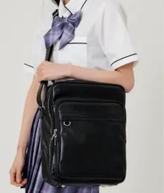 WEGO スクールバッグ ショルダー 黒のサムネイル