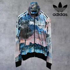 アディダス レディースXL レア柄トラックジャケット 希少美品限定デザイン良質感