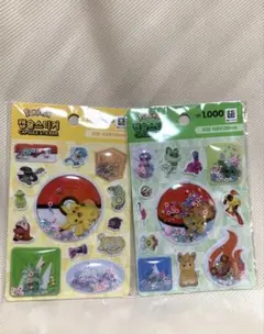 【韓国限定】 ポケモン シール ウォーターシール シャカシャカシール　2枚セット