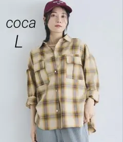 【新品タグ付き】 coca チェック柄 スナップボタンシャツ シャツ Lのサムネイル