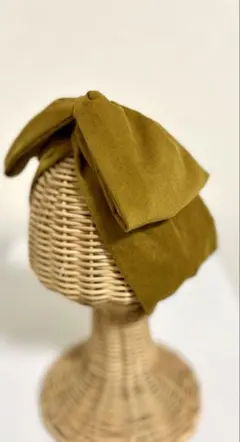 綿 コーデュロイ ワイヤーターバン クロスターバン ワイヤー入り 【マスタード】