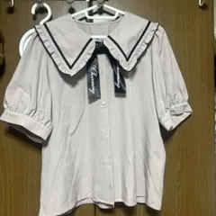 半袖ブラウス リボン付き