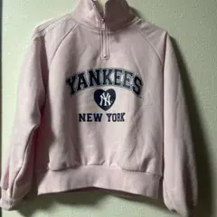 Yankees ピンク トレーナー ハーフジップ