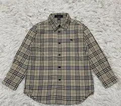 美品　バーバリーロンドン　キッズ　長袖シャツ　ノバチェック　ホースロゴ　刺繍
