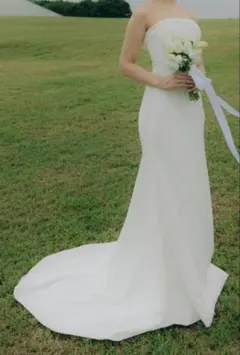 【高身長サイズ】ホワイト マーメイドドレス ビスチェトレーン付き ウエディング