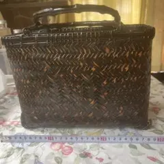 f*5様 竹編みの黒色バッグ