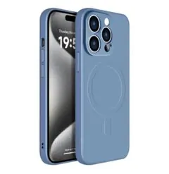 スマホケース　カメラレンズ　iPhone13pro ソフトカバー　グレー ブルー