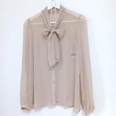 コムサイズム ボウタイシアーブラウス リボン 長袖 フェミニン オフィス M