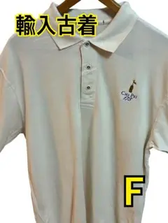 輸入古着 ホワイト ポロシャツ F