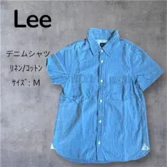 Lee リー デニム ダンガリー シャツ 半袖 コットン リネン Mサイズのサムネイル