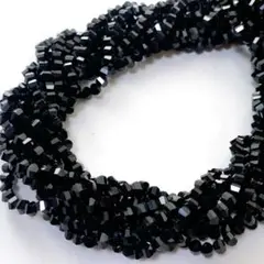 bk621/SALE！ガラスビーズ◇多面カット　ブラック　10連