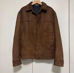 zara ブラウン スエード ボタン付きジャケット