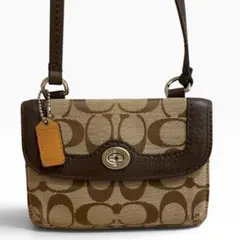 COACH コーチ シグネチャー ウォレットショルダー 斜め掛け ブラウン