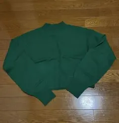 グリーン セットアップ クロップドセーター ノースリーブドレス