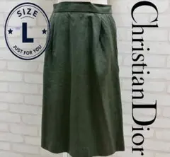 ★美品★ Christian Dior 膝丈 スカート オリーブ Lサイズのサムネイル