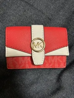 新品未使用】マイケルコース 三つ折り財布 レッド×ベージュ