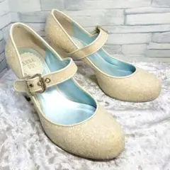 ANNA SUI アナスイ 23cm パンプス ラメ ベージュ 3.5のサムネイル
