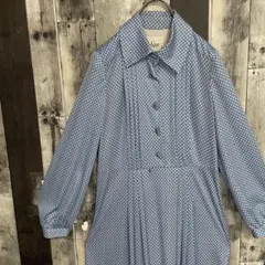 昭和レトロ　ロングワンピース　長袖　ドット柄　15号　2XL　大きいサイズ