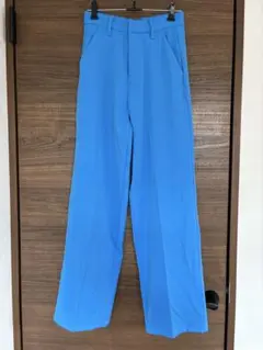 【美品】センタープレスストレートパンツ　ブルー　青　レディース　グレイユ　GRL