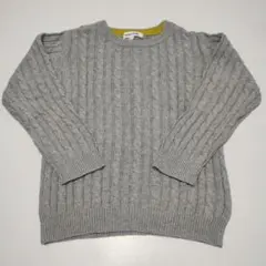 GLOBAL WORK ケーブル編みセーター L グレー