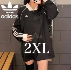 新品2XL】アディダス ジャガード ロングTシャツトラックトップ長袖