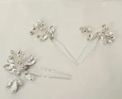 シルバー 花モチーフ ヘアピン 3個セット
