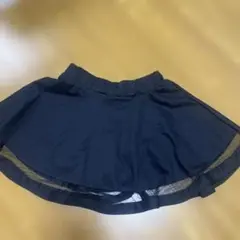 ネイビー プリーツスカート 透け感あり